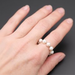 Perlový prsten 7 RINGS - Bílý