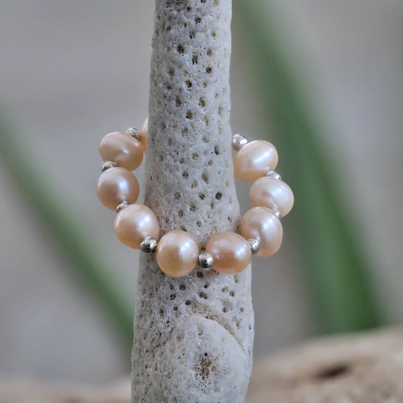 Perlový prsten 7 RINGS - Champagne