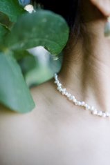 Perlový NÁHRDELNÍK - RICE SILVER MINI