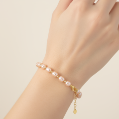 Perlový NÁRAMEK - ROSE GOLD BUBBLE