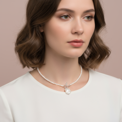 Perlový NÁHRDELNÍK - WHITE BAROC