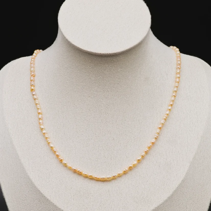 Perlový NÁHRDELNÍK - ROSE SIMPLY - Barva zapínání: Zlatá