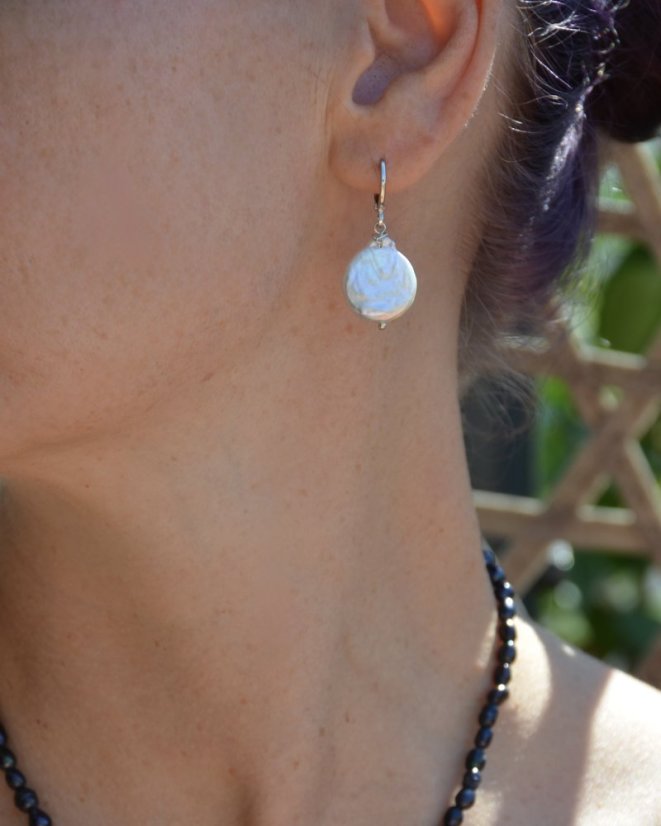 Perlové NÁUŠNICE - COIN