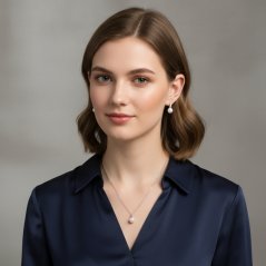 Stříbrný ŘETÍZEK a NÁUŠNICE s bílou perlou a zirkony