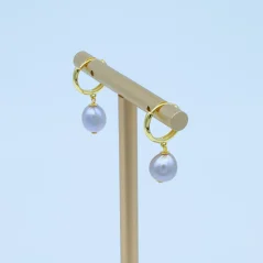 Perlové NÁUŠNICE - VIOLET GOLD WATERDROP