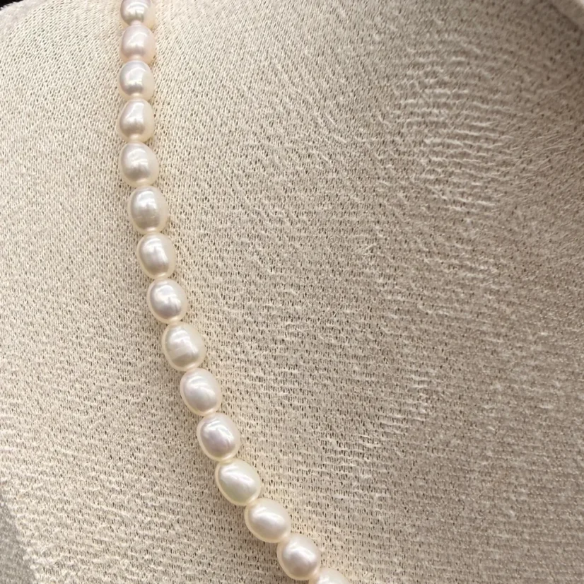 Perlový NÁHRDELNÍK - WHITE BUBBLE CHOKER - Barva zapínání: Stříbrná