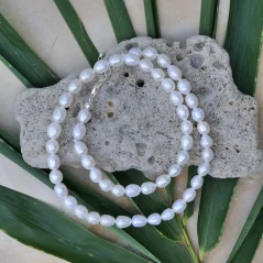 Perlový NÁHRDELNÍK - WHITE BUBBLE MIST