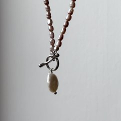 Perlový NÁHRDELNÍK - VIOLET SIMPLY SILVER COIN