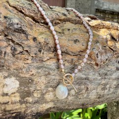 Perlový NÁHRDELNÍK - VIOLET SIMPLY GOLD COIN