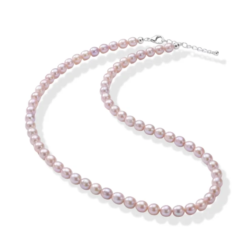 Perlový NÁHRDELNÍK - VIOLET BUBBLE MIST - Barva zapínání: Stříbrná