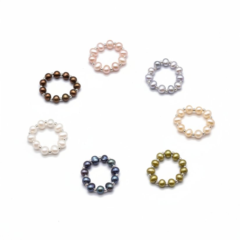 Perlový prsten 7 RINGS - Champagne