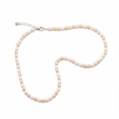 Perlový NÁHRDELNÍK - ROSE WHITE BUBBLE SILVER