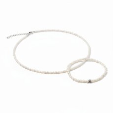 Perlový set náramku 20cm a náhrdelníku - WHITE SILVER SIMPLY