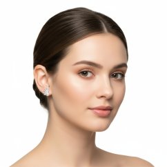 Perlové NÁUŠNICE se zirkony - WINGS