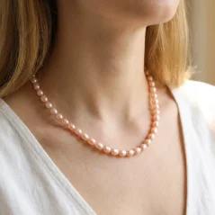 Perlový NÁHRDELNÍK - ROSE BUBBLE MIST