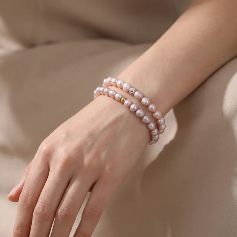 Perlový NÁRAMEK - VIOLET BUBBLE MIST