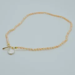 Perlový NÁHRDELNÍK - ROSE SIMPLY GOLD COIN