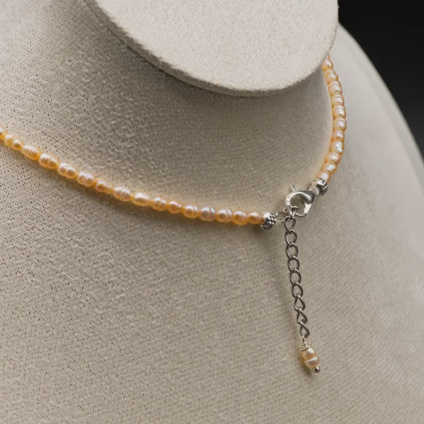 Perlový NÁHRDELNÍK - ROSE SIMPLY - Barva zapínání: Zlatá