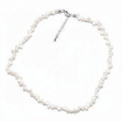 Perlový NÁHRDELNÍK - RICE SILVER MINI