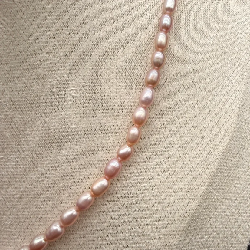 Perlový NÁHRDELNÍK - VIOLET BUBBLE - Barva zapínání: Zlatá