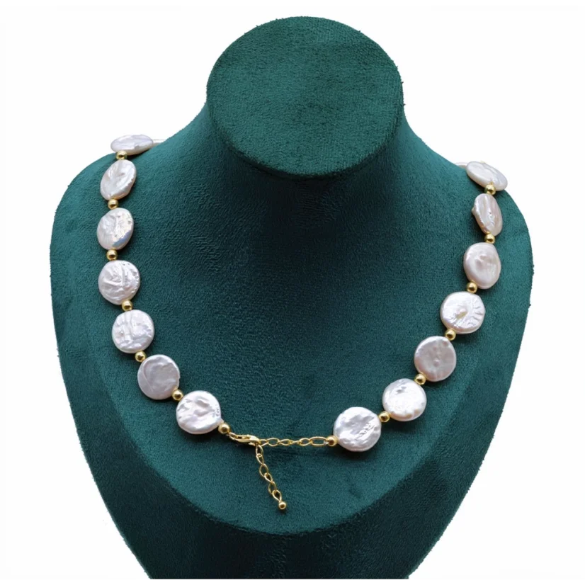 Perlový NÁHRDELNÍK - WHITE COIN