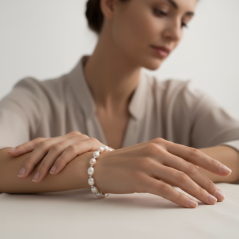 Perlový NÁRAMEK - CANDY SILVER BUBBLE