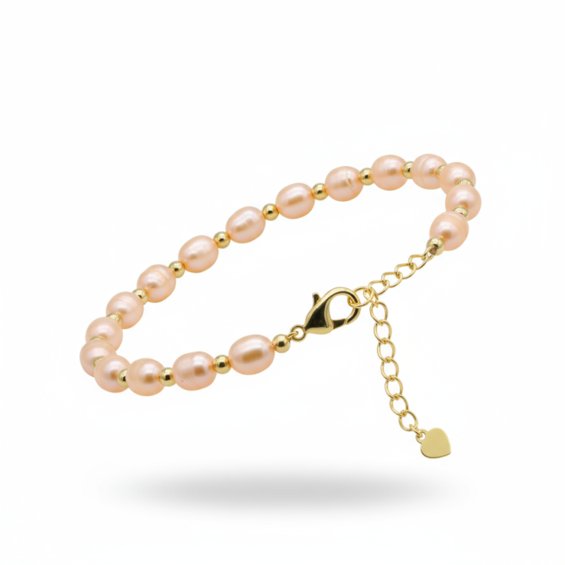 Perlový NÁRAMOK - ROSE GOLD BUBBLE