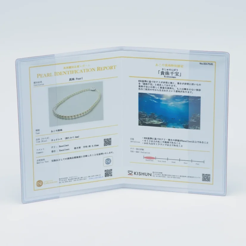 Perlový NÁHRDELNÍK z AKOYA perel s certifikátem, bílé