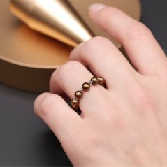 Perlový prsten 7 RINGS - Hnědý