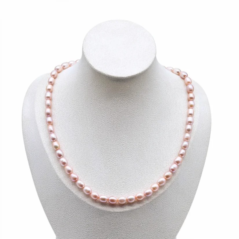 Perlový NÁHRDELNÍK - VIOLET BUBBLE MIST - Barva zapínání: Stříbrná