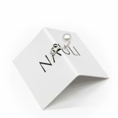 Stříbrný prsten s perlou - WHITE