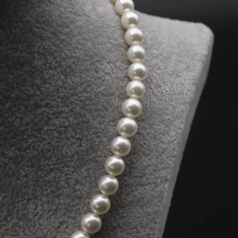 Perlový NÁHRDELNÍK z AKOYA perel s certifikátem, bílé