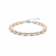 Perlový NÁRAMEK - ROSE SILVER BUBBLE