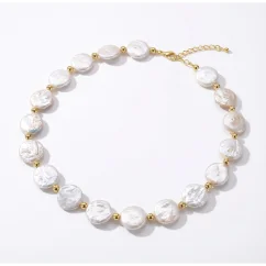 Perlový NÁHRDELNÍK - WHITE COIN