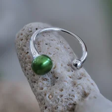 Prsten s perlou - GREEN