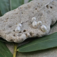 Stříbrný ŘETÍZEK a NÁUŠNICE - Sněhulák