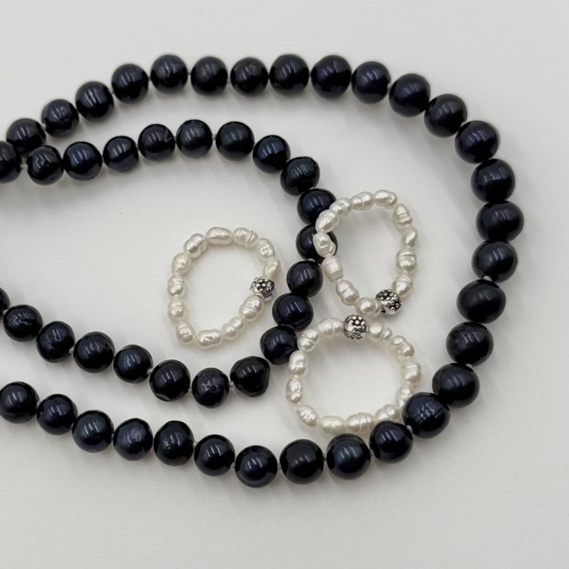 Perlový PRSTEN WHITE SIMPLY - Velikost: 50