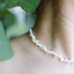 Perlový NÁHRDELNÍK - RICE GOLD MINI