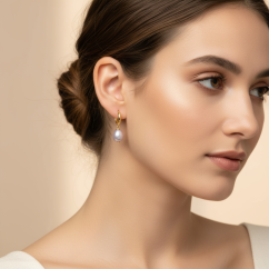 Perlové NÁUŠNICE - VIOLET GOLD WATERDROP