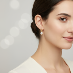 Perlové NÁUŠNICE - WHITE GOLD WATERDROP