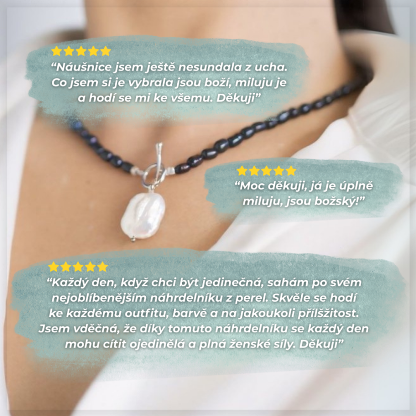 Perlový NÁHRDELNÍK - WHITE BAROC