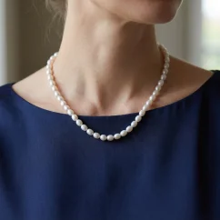 Perlový NÁHRDELNÍK - WHITE BUBBLE MIST