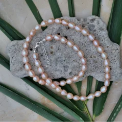 Perlový NÁHRDELNÍK - ROSE BUBBLE MIST