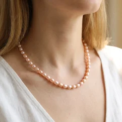 Perlový NÁHRDELNÍK - ROSE BUBBLE MIST