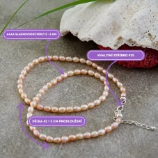 Perlový NÁHRDELNÍK - ROSE BUBBLE
