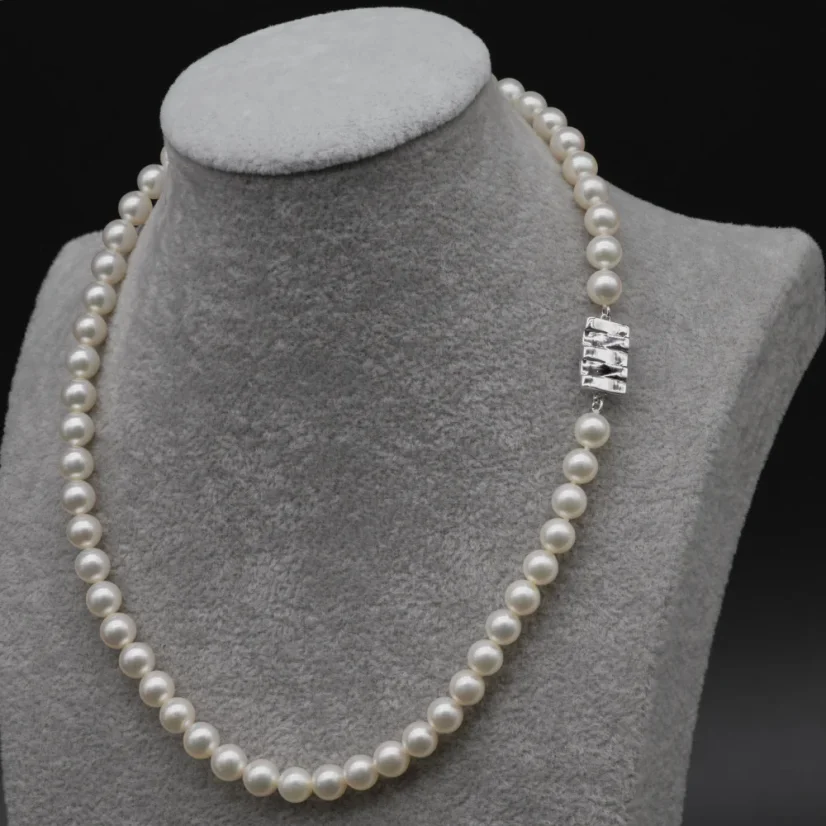 Perlový NÁHRDELNÍK z AKOYA perel s certifikátem, bílé