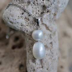 Stříbrný ŘETÍZEK a NÁUŠNICE - Sněhulák