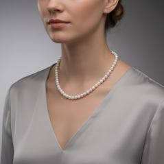 Perlový NÁHRDELNÍK z AKOYA perel s certifikátem, bílé