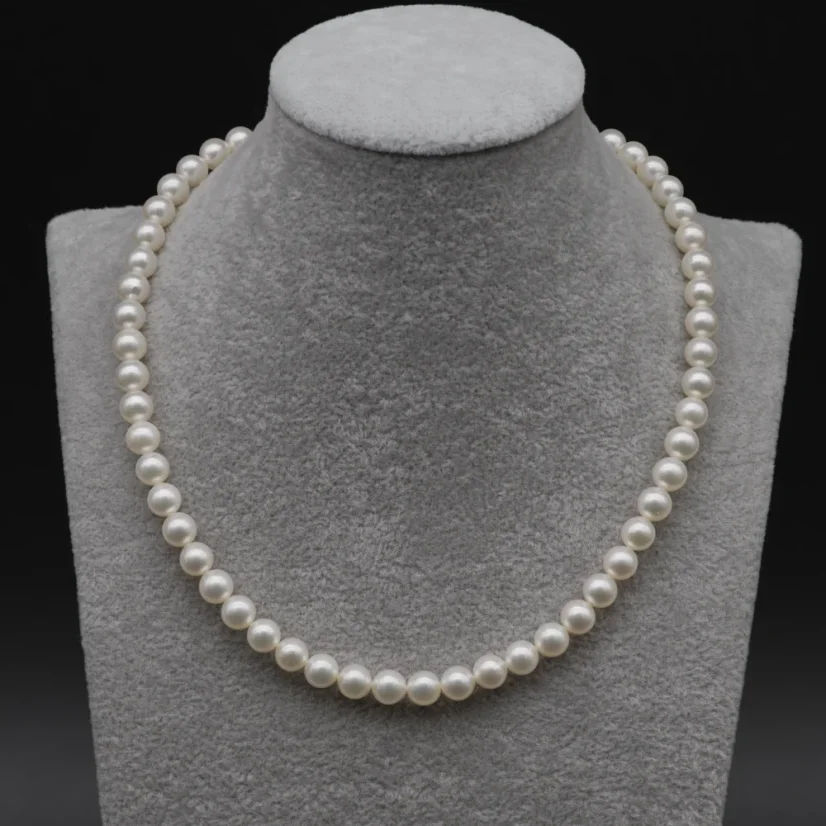 Perlový NÁHRDELNÍK z AKOYA perel s certifikátem, bílé