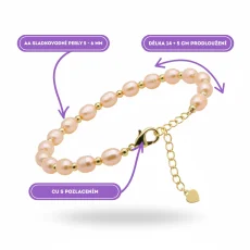 Perlový NÁRAMOK - ROSE GOLD BUBBLE